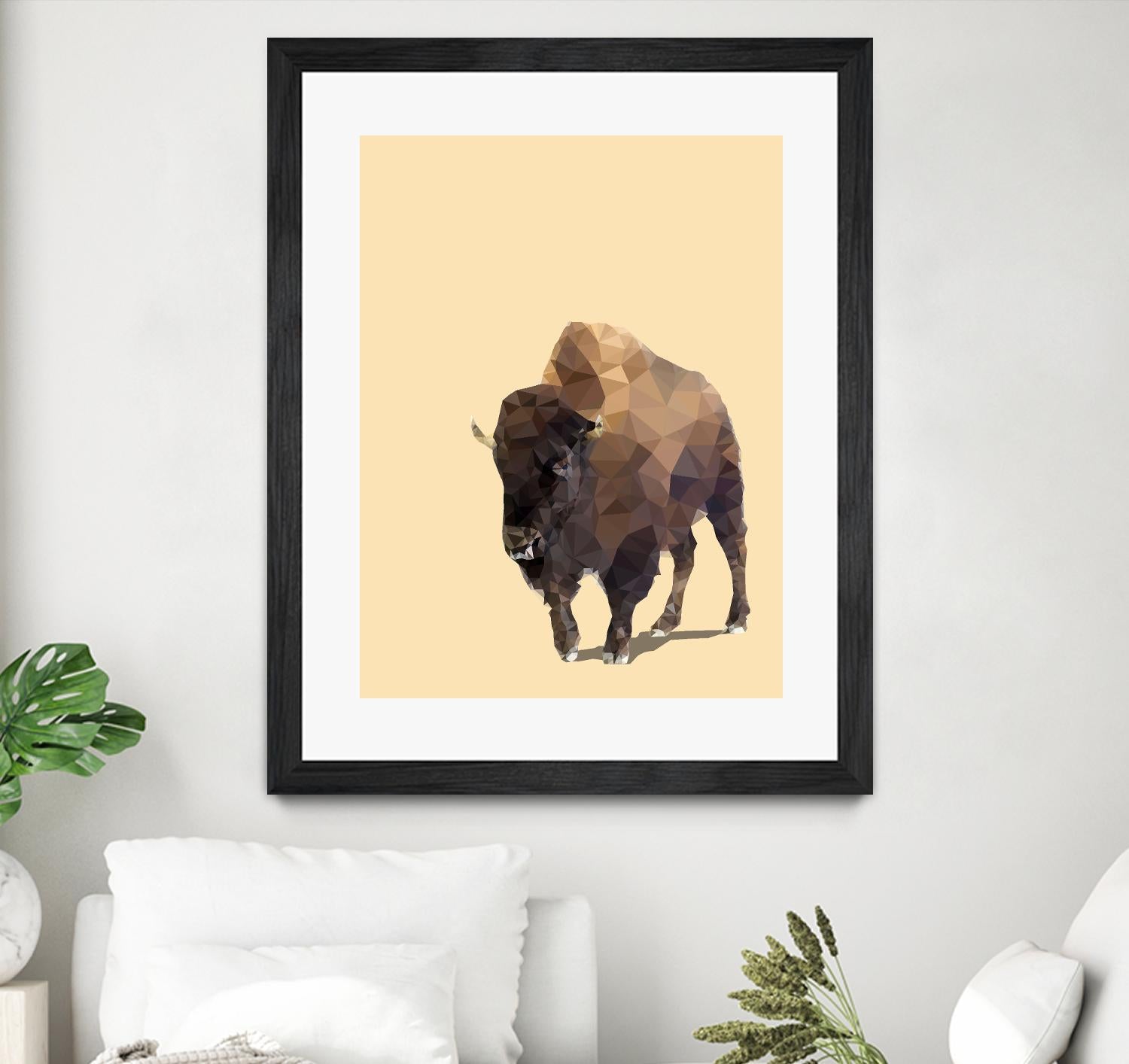 Fractal Bison by THE Studio on GIANT ART - black animal bison