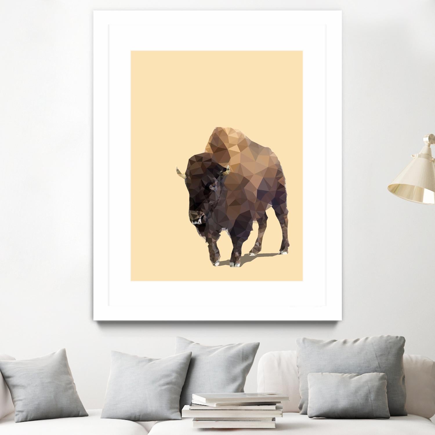 Fractal Bison by THE Studio on GIANT ART - black animal bison