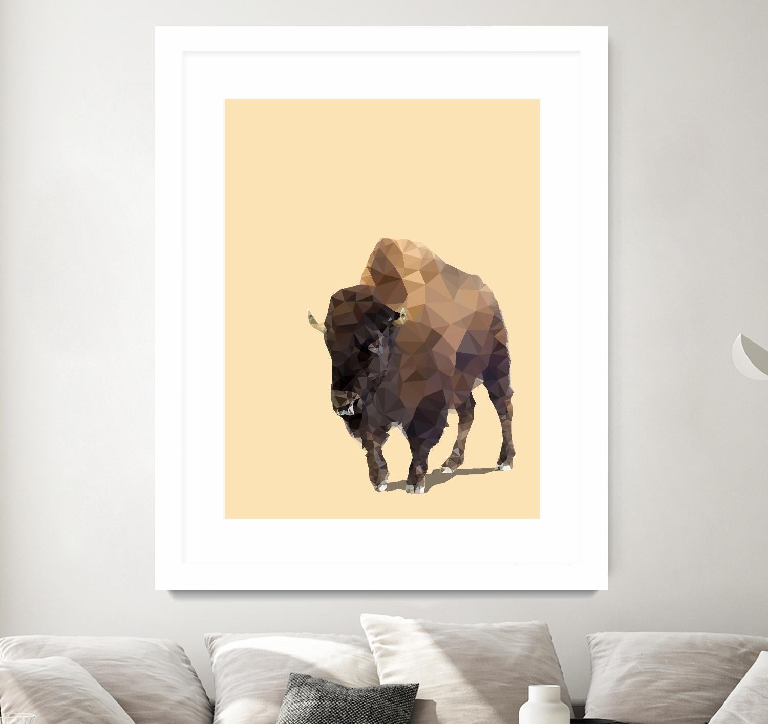 Fractal Bison by THE Studio on GIANT ART - black animal bison