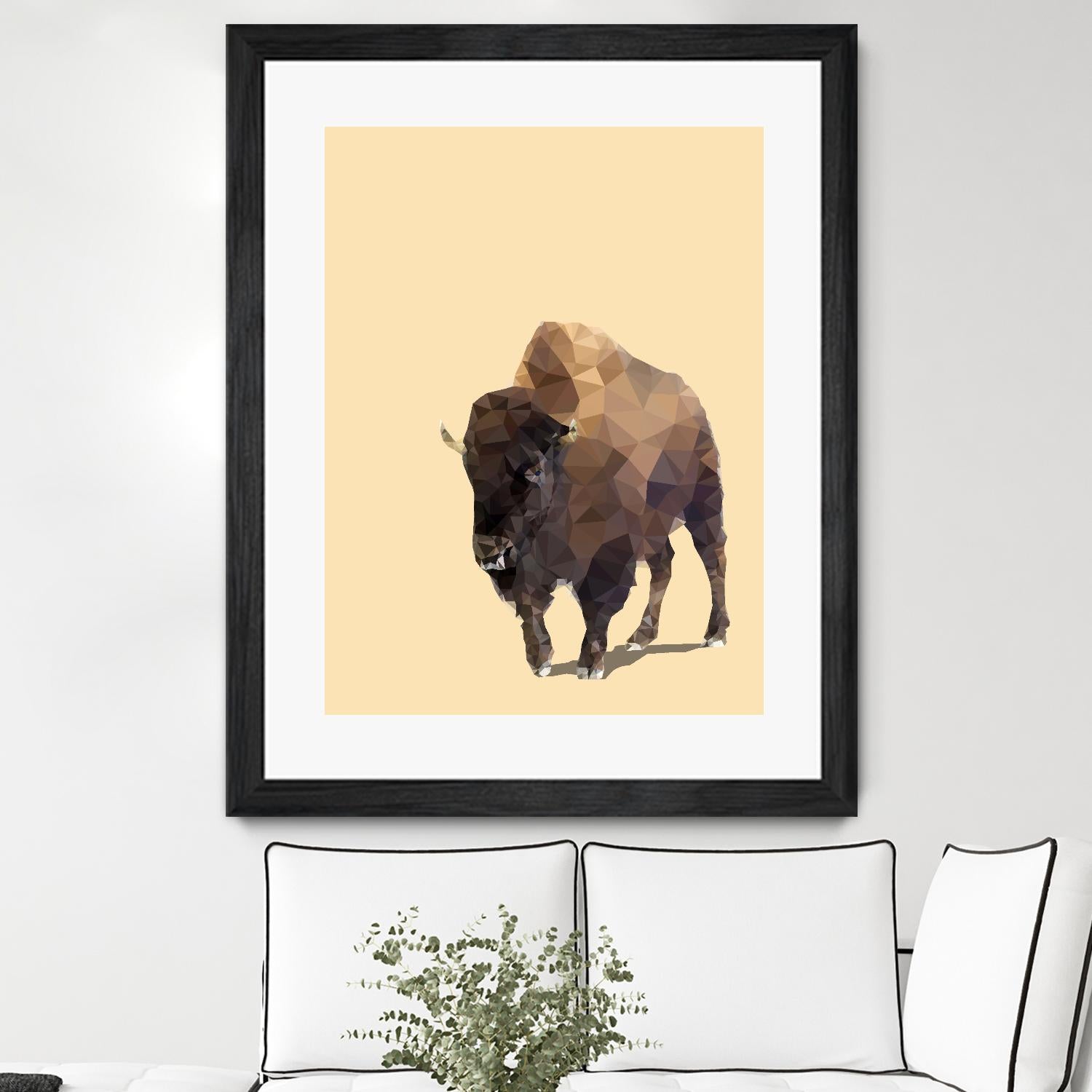 Fractal Bison by THE Studio on GIANT ART - black animal bison