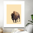 Fractal Bison by THE Studio on GIANT ART - black animal bison