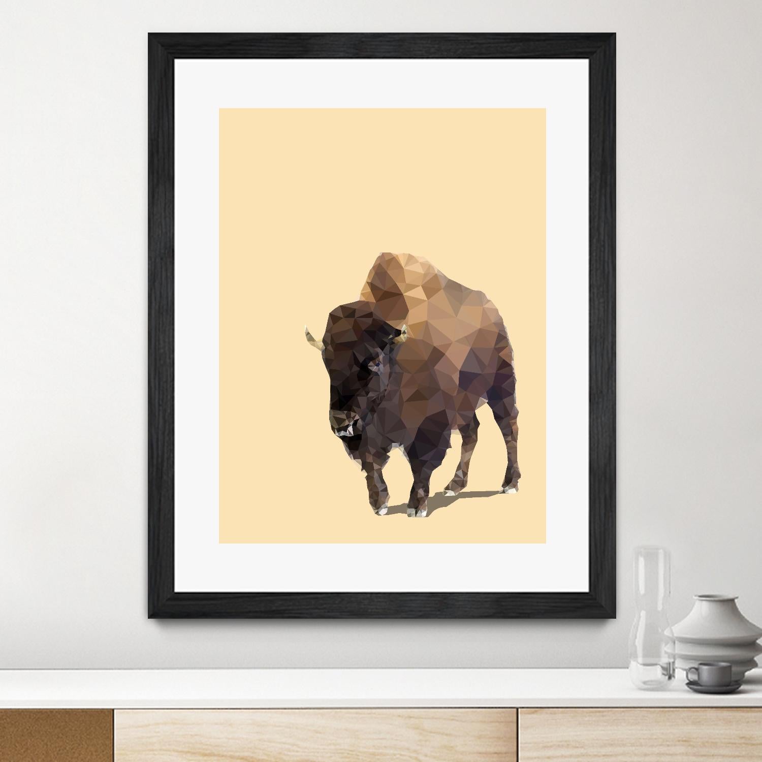 Fractal Bison by THE Studio on GIANT ART - black animal bison