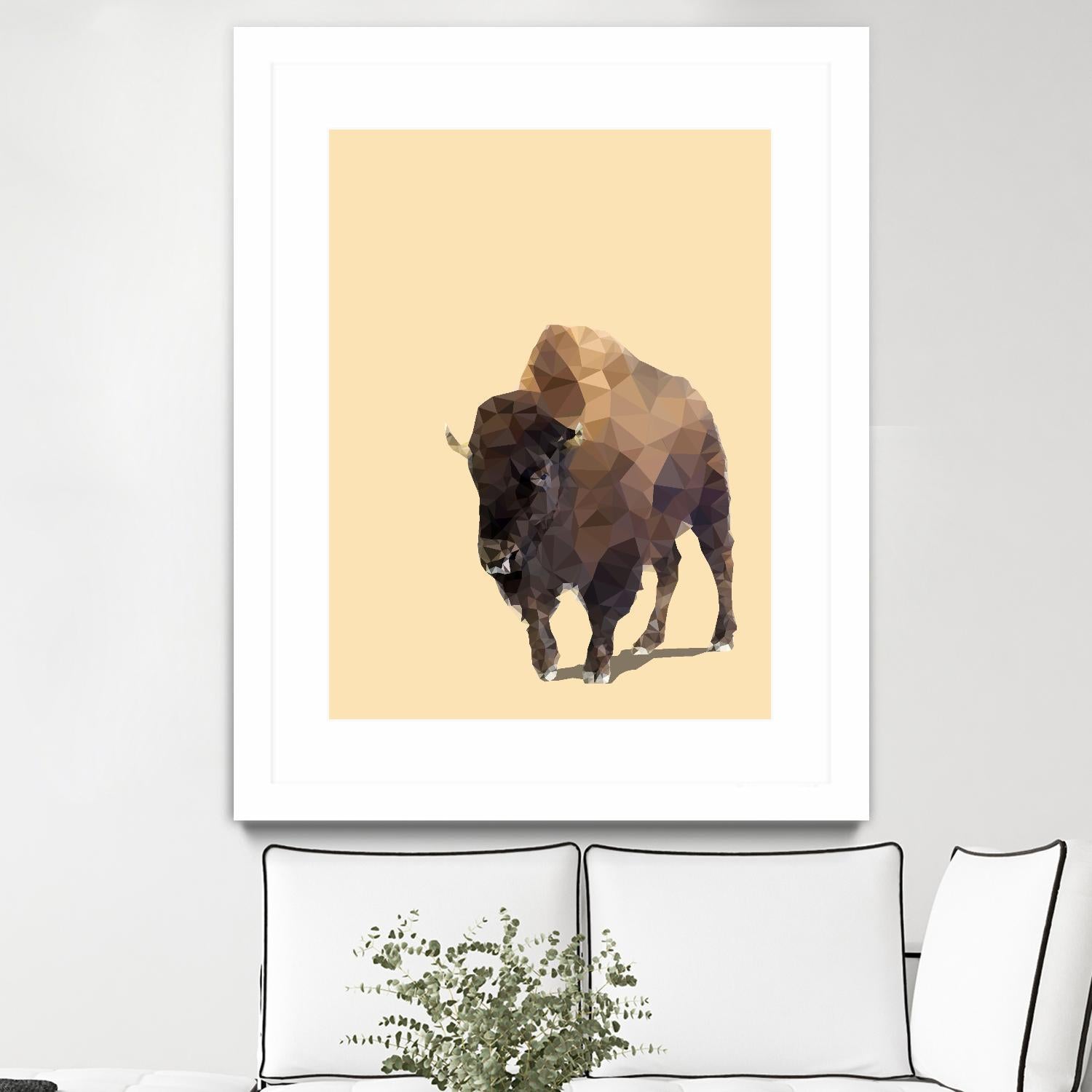 Fractal Bison by THE Studio on GIANT ART - black animal bison