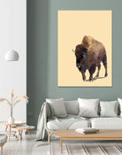 Fractal Bison by THE Studio on GIANT ART - black animal bison