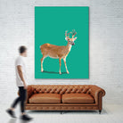 Fractal Deer by THE Studio on GIANT ART - green contemporary