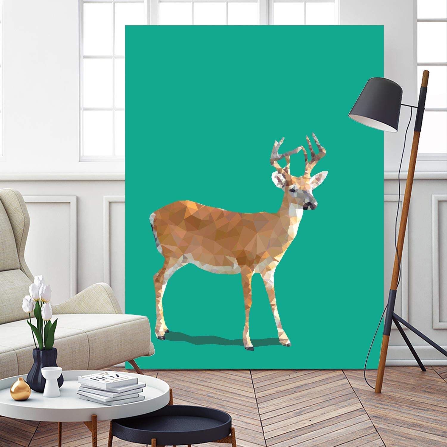 Fractal Deer by THE Studio on GIANT ART - green contemporary