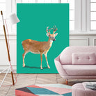 Fractal Deer by THE Studio on GIANT ART - green contemporary