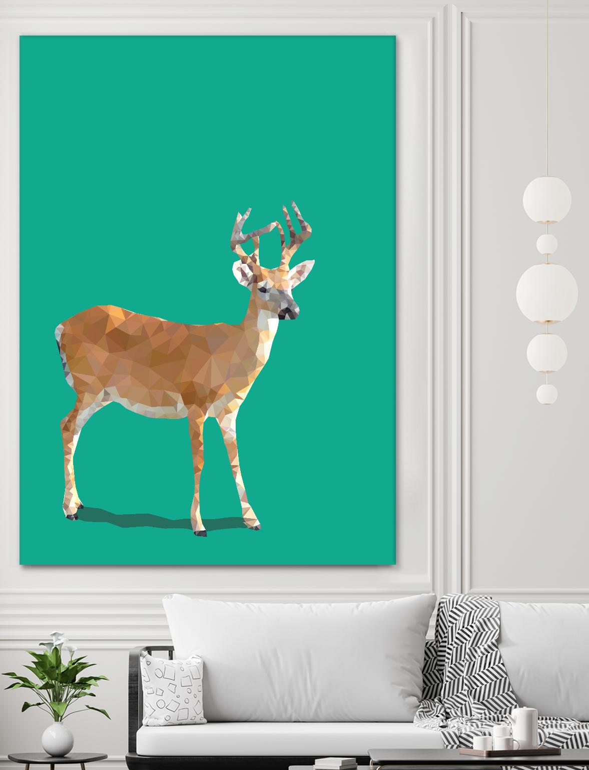 Fractal Deer by THE Studio on GIANT ART - green contemporary