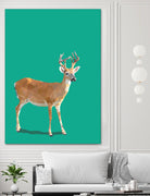 Fractal Deer by THE Studio on GIANT ART - green contemporary