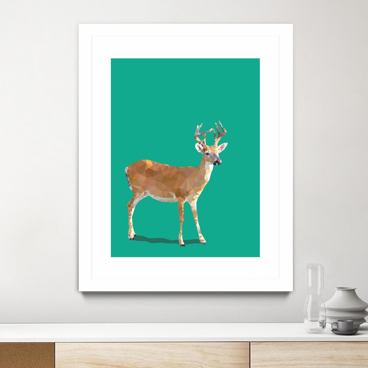 Fractal Deer by THE Studio on GIANT ART - beige animal deer