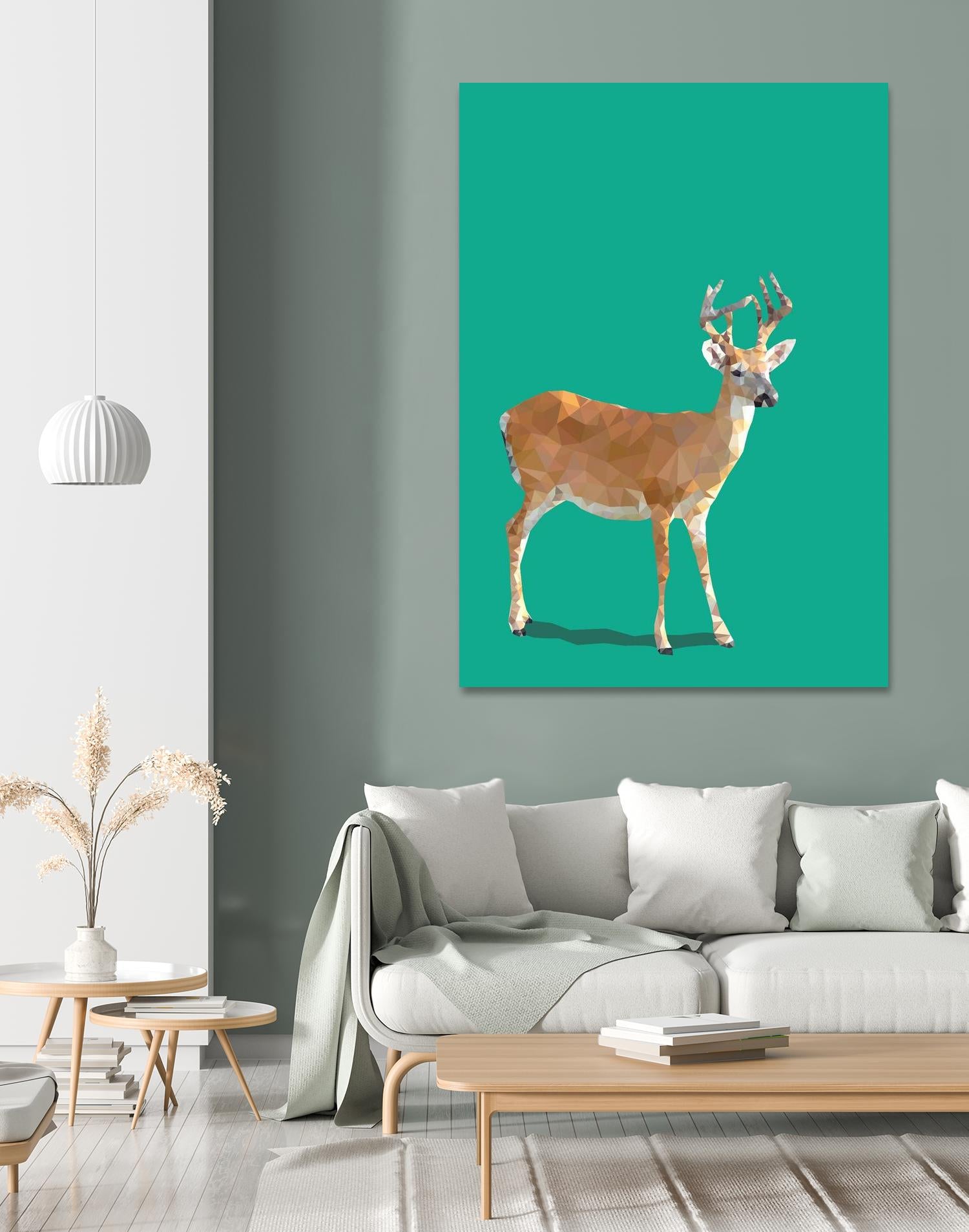 Fractal Deer by THE Studio on GIANT ART - beige animal deer