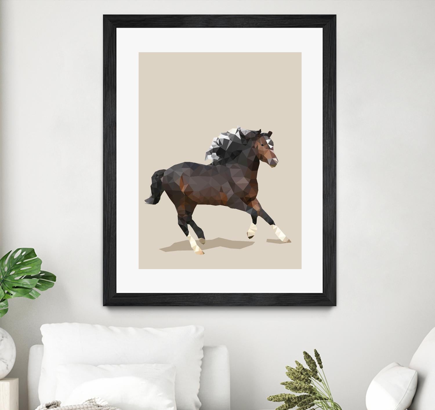 Fractal Horse by THE Studio on GIANT ART - beige animal horse