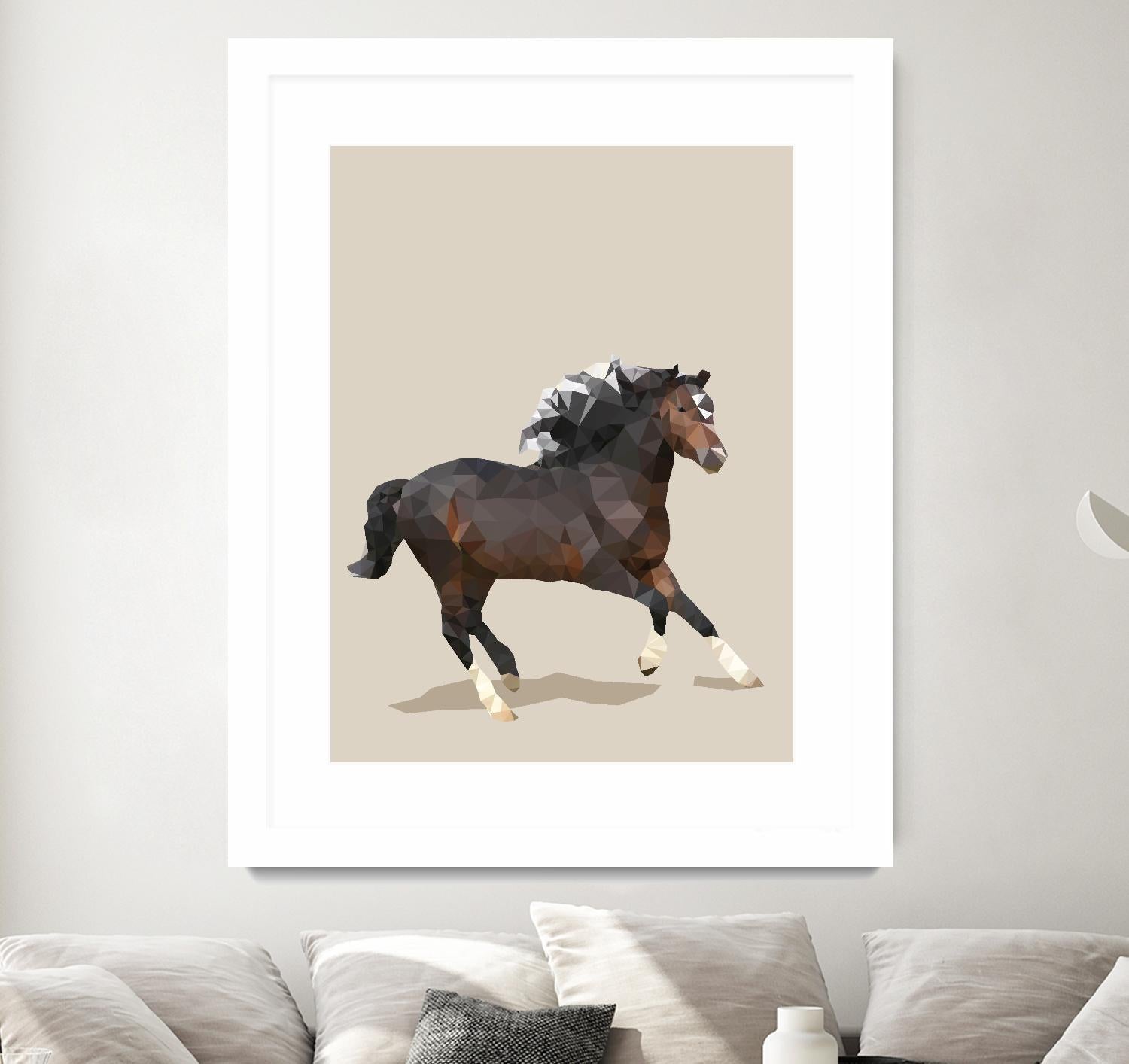 Fractal Horse by THE Studio on GIANT ART - beige animal horse