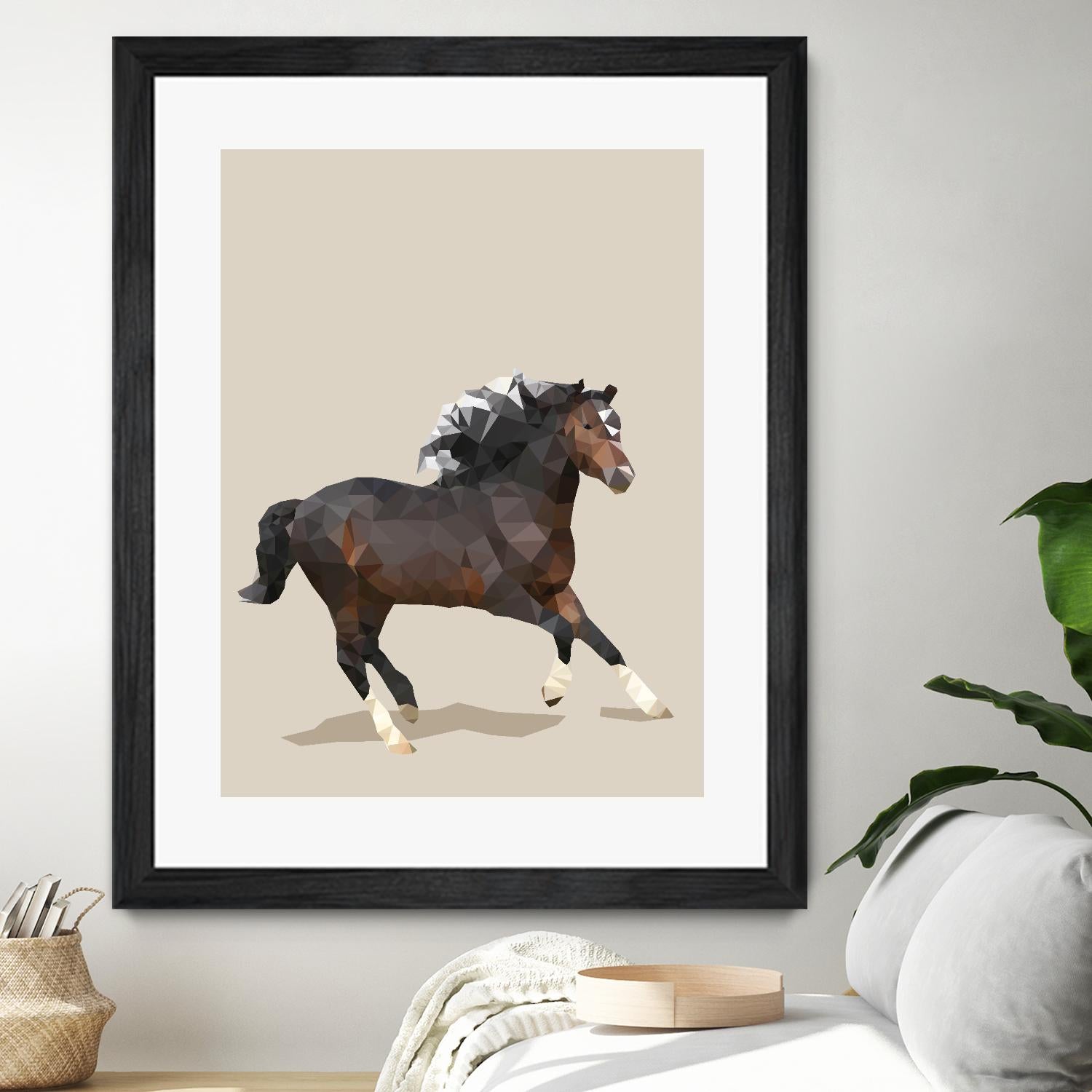 Fractal Horse by THE Studio on GIANT ART - beige animal horse