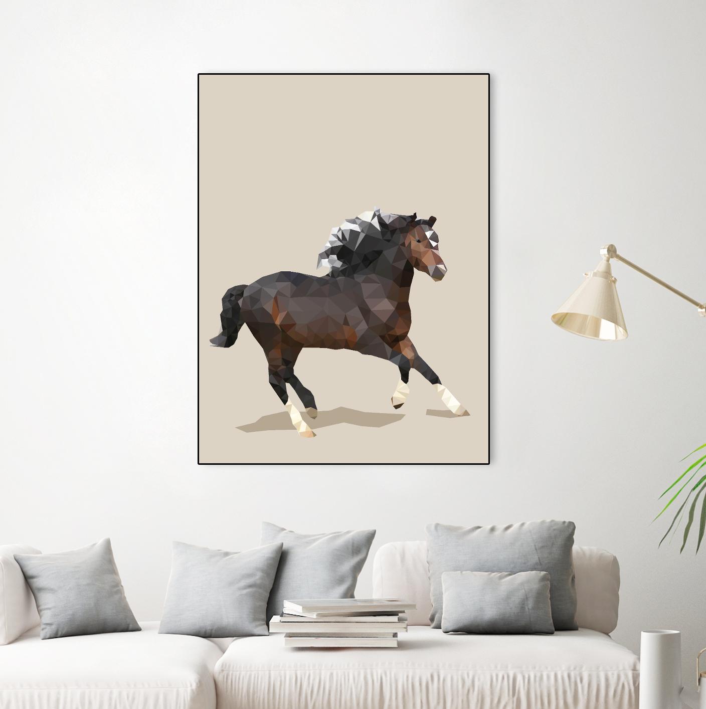 Fractal Horse by THE Studio on GIANT ART - black contemporary