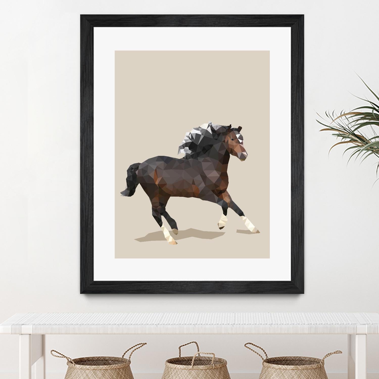 Fractal Horse by THE Studio on GIANT ART - beige animal horse