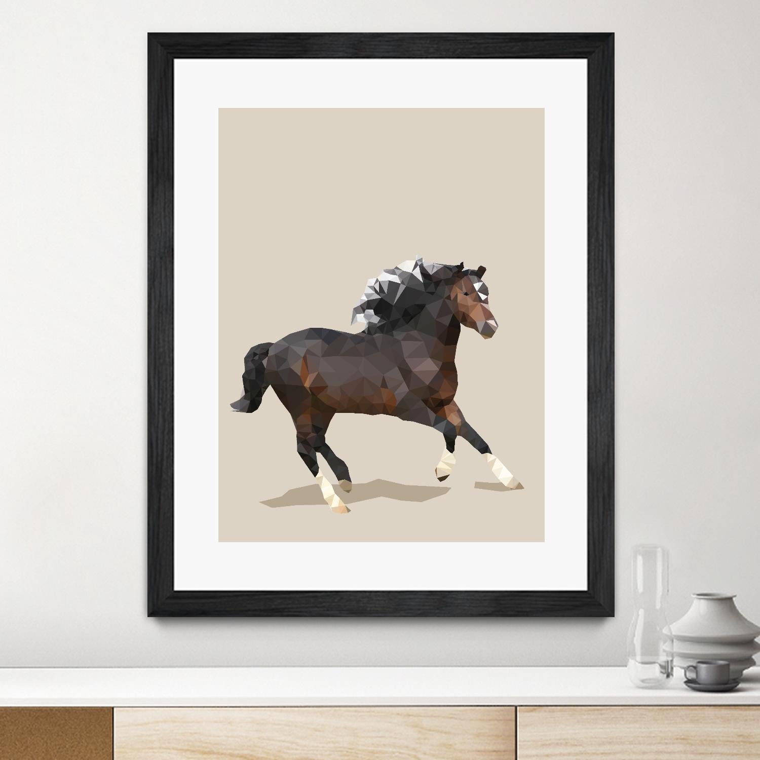 Fractal Horse by THE Studio on GIANT ART - beige animal horse