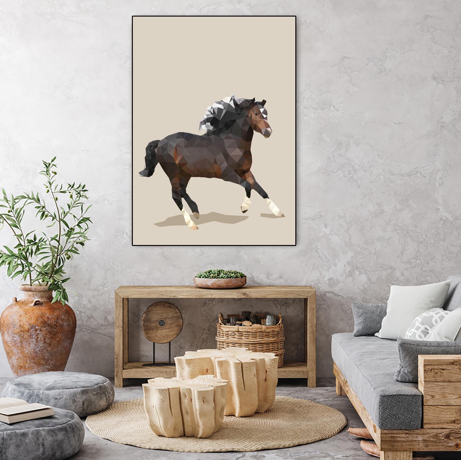 Fractal Horse by THE Studio on GIANT ART - black contemporary
