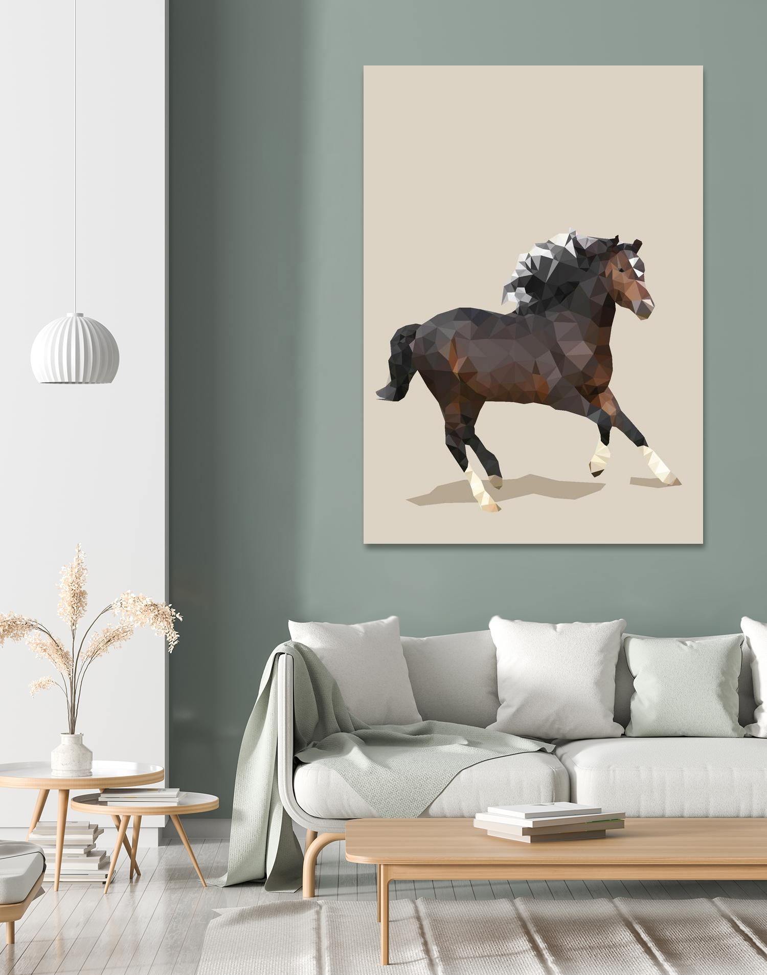 Fractal Horse by THE Studio on GIANT ART - beige animal horse