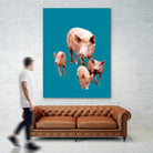 Fractal Pigs by THE Studio on GIANT ART - beige contemporary