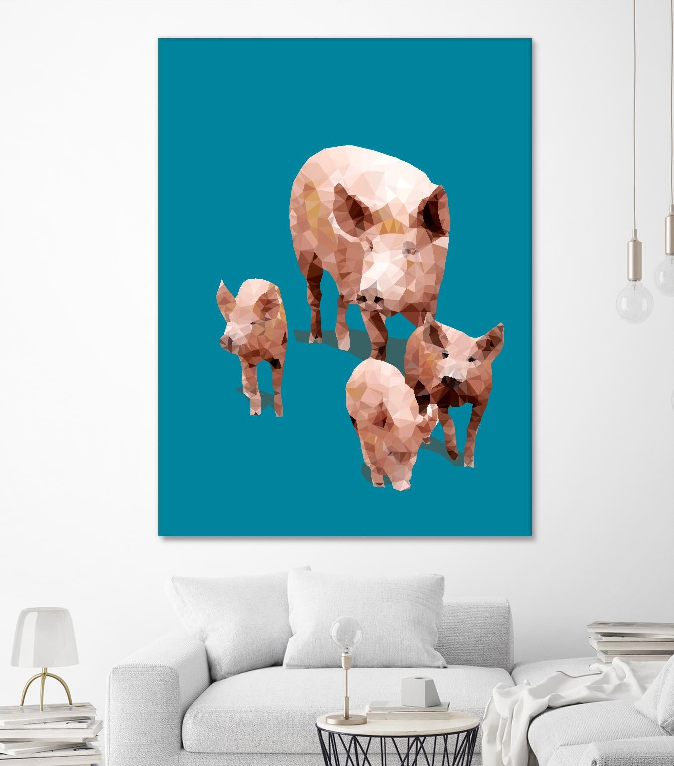 Fractal Pigs by THE Studio on GIANT ART - beige contemporary