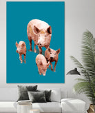 Fractal Pigs by THE Studio on GIANT ART - beige contemporary