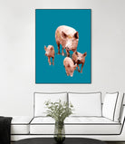 Fractal Pigs by THE Studio on GIANT ART - beige contemporary