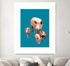Fractal Pigs by THE Studio on GIANT ART - pink animal ping