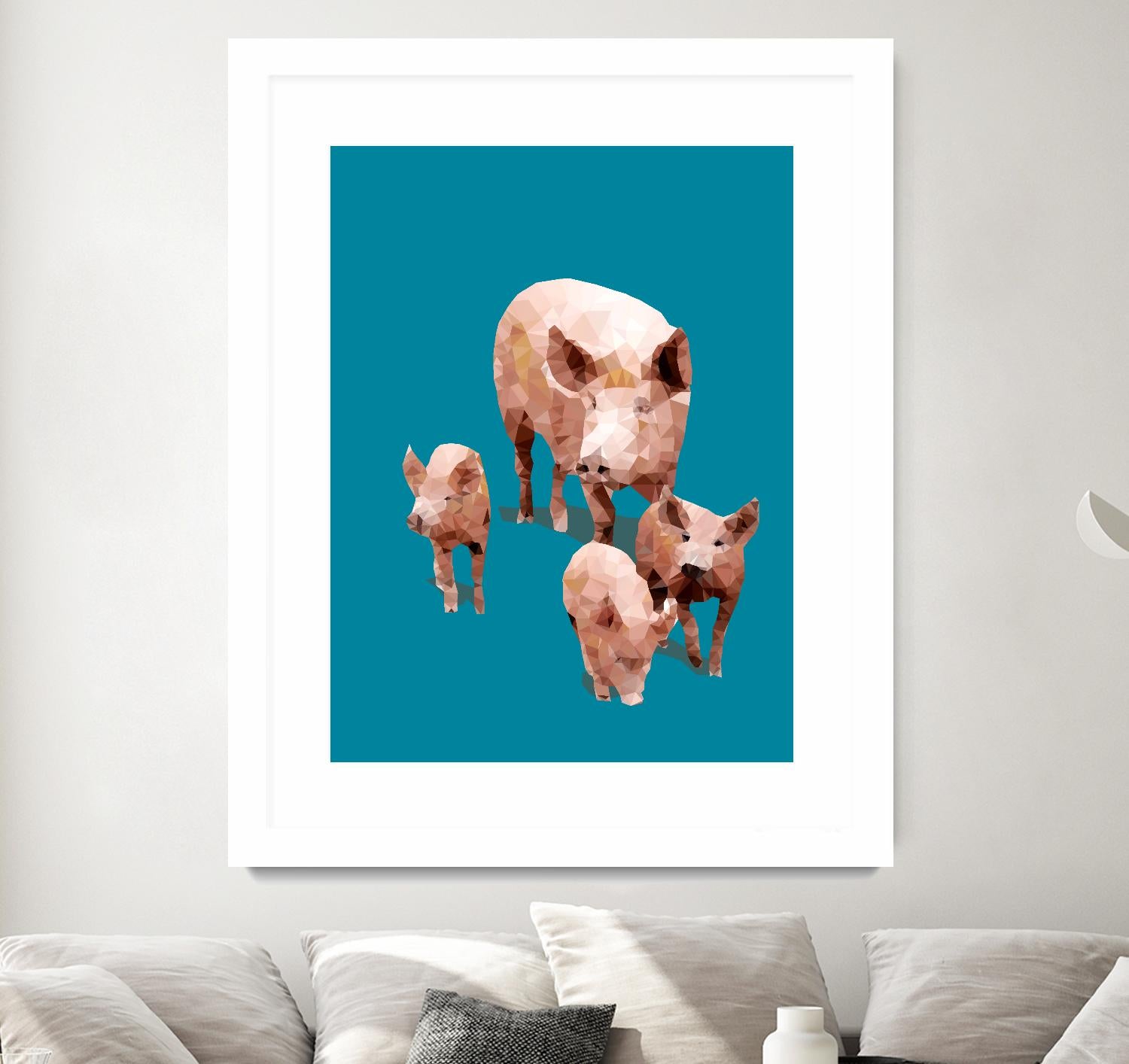 Fractal Pigs by THE Studio on GIANT ART - pink animal ping