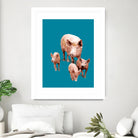 Fractal Pigs by THE Studio on GIANT ART - pink animal ping