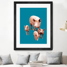 Fractal Pigs by THE Studio on GIANT ART - pink animal ping