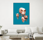 Fractal Pigs by THE Studio on GIANT ART - beige contemporary