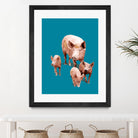 Fractal Pigs by THE Studio on GIANT ART - pink animal ping