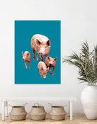 Fractal Pigs by THE Studio on GIANT ART - pink animal ping