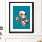 Fractal Pigs by THE Studio on GIANT ART - pink animal ping