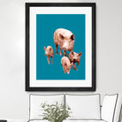 Fractal Pigs by THE Studio on GIANT ART - pink animal ping