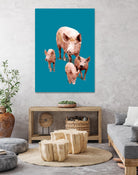 Fractal Pigs by THE Studio on GIANT ART - pink animal ping
