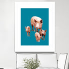Fractal Pigs by THE Studio on GIANT ART - pink animal ping