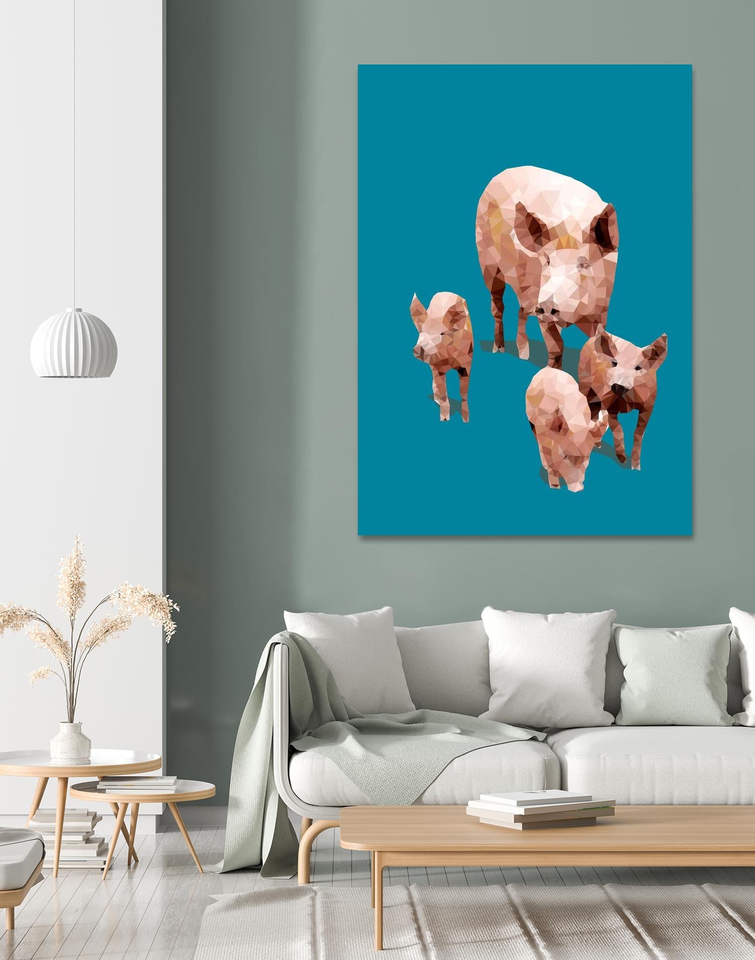 Fractal Pigs by THE Studio on GIANT ART - pink animal ping