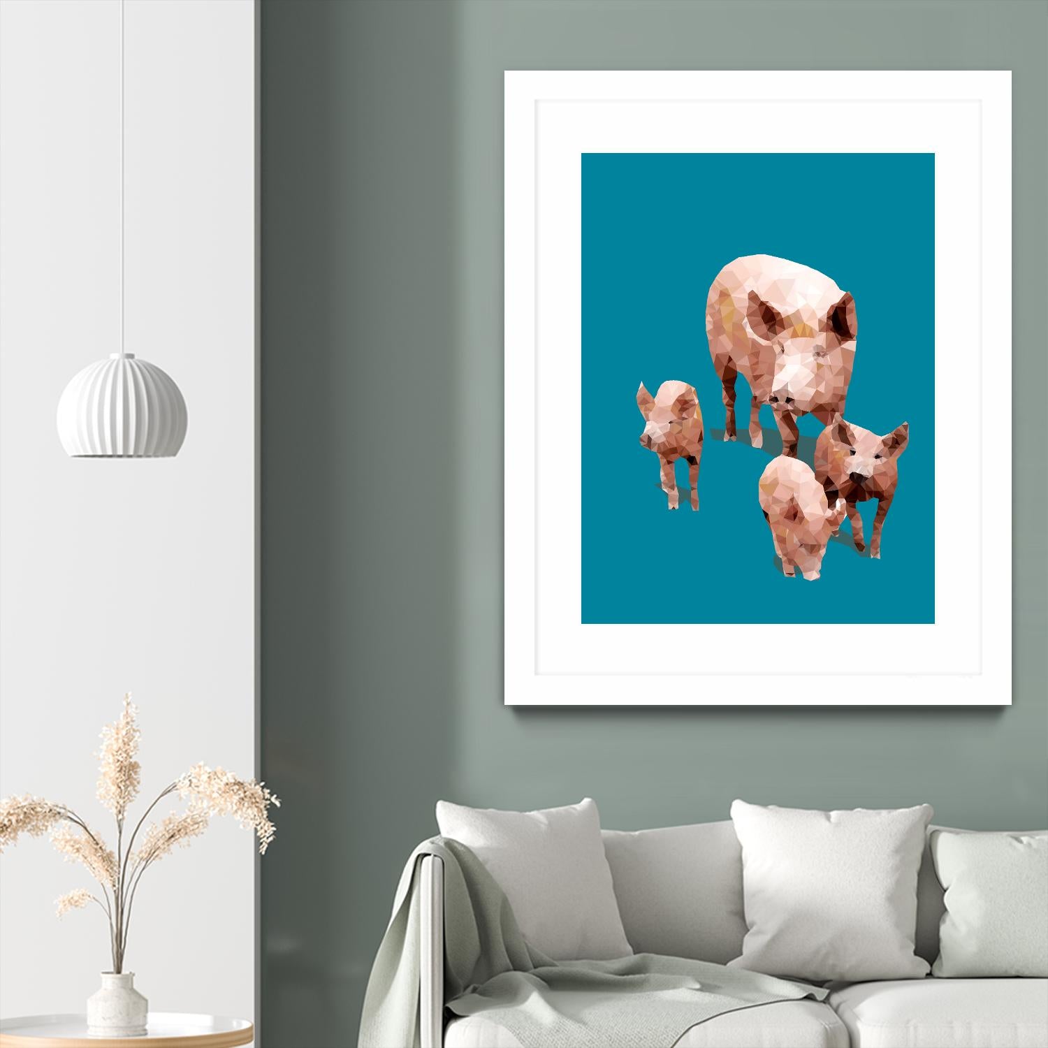 Fractal Pigs by THE Studio on GIANT ART - pink animal ping