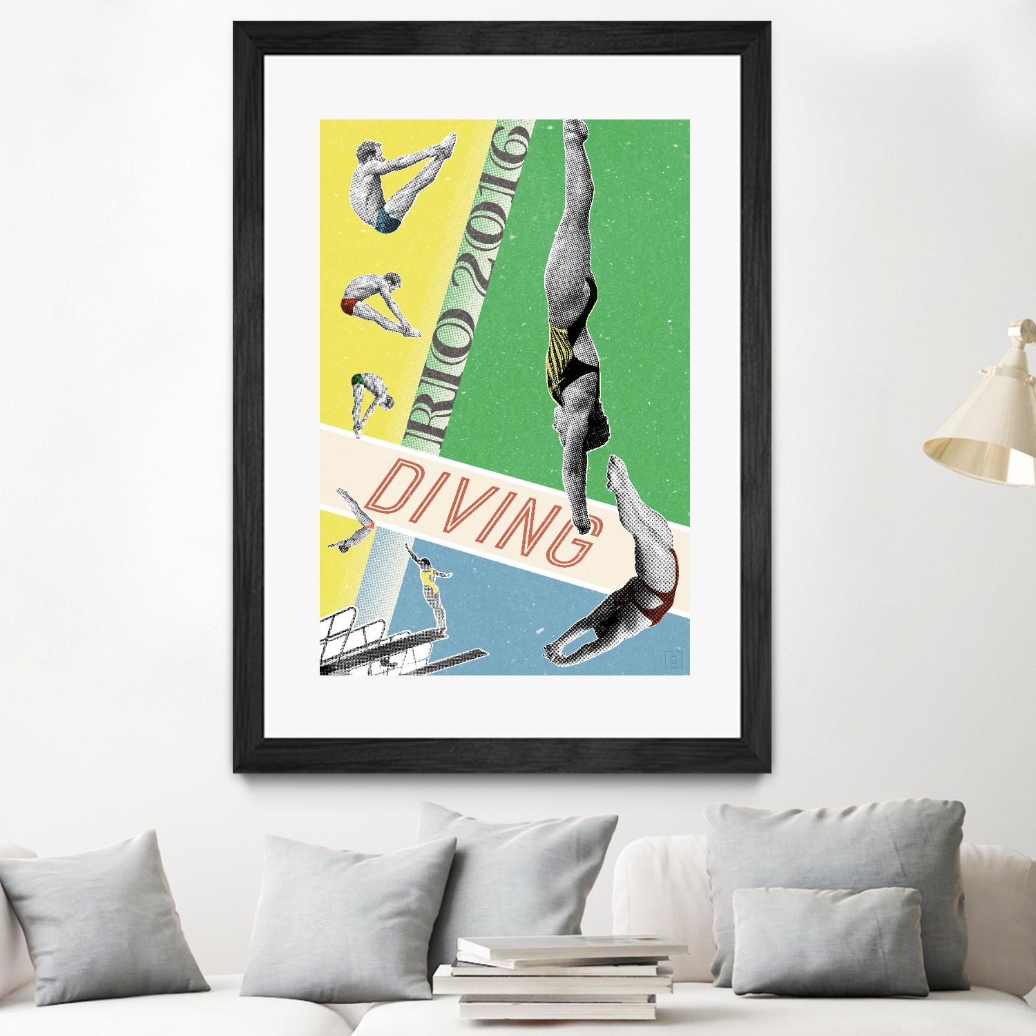 Rio Diving 2016 by THE Studio on GIANT ART - green vintage