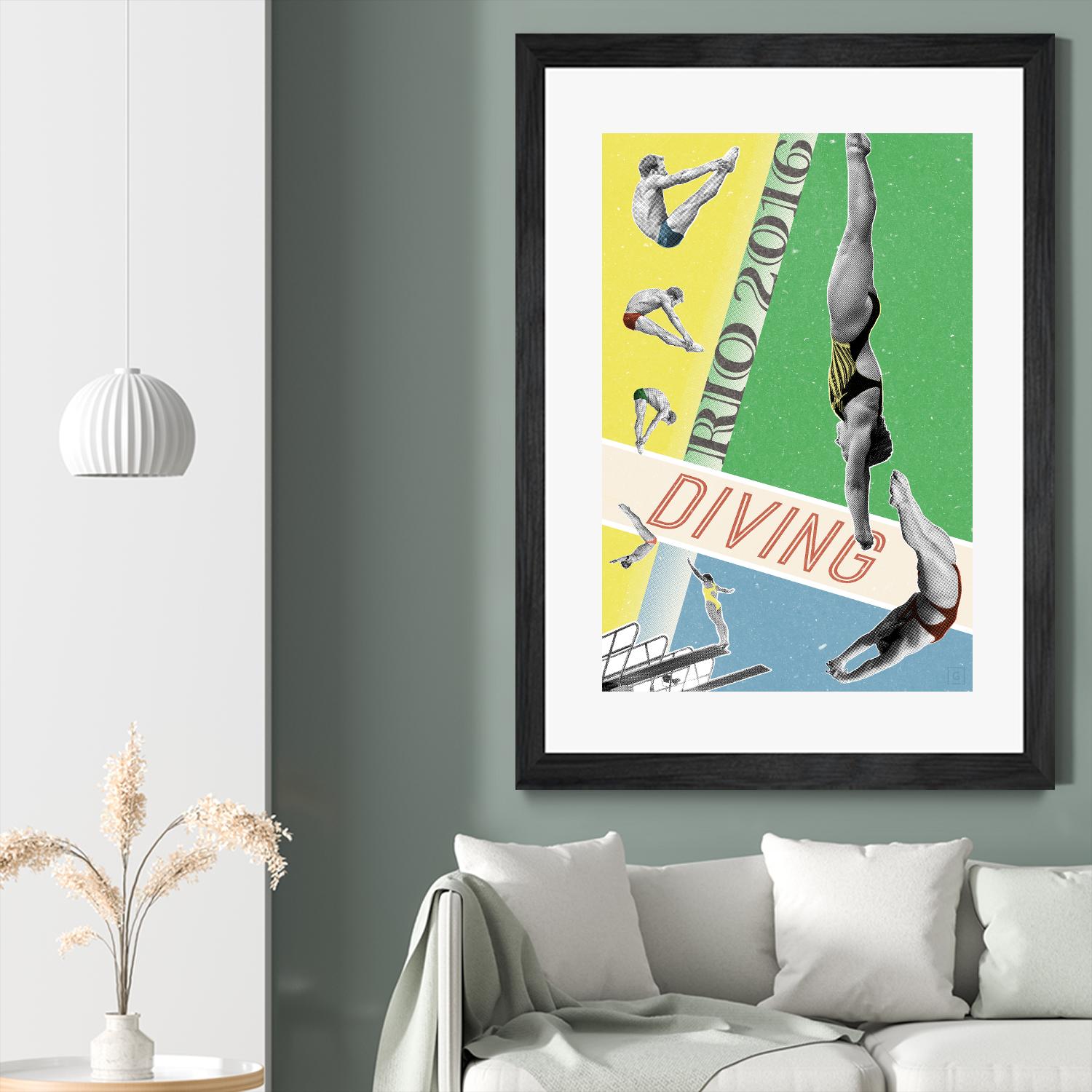 Rio Diving 2016 by THE Studio on GIANT ART - green vintage