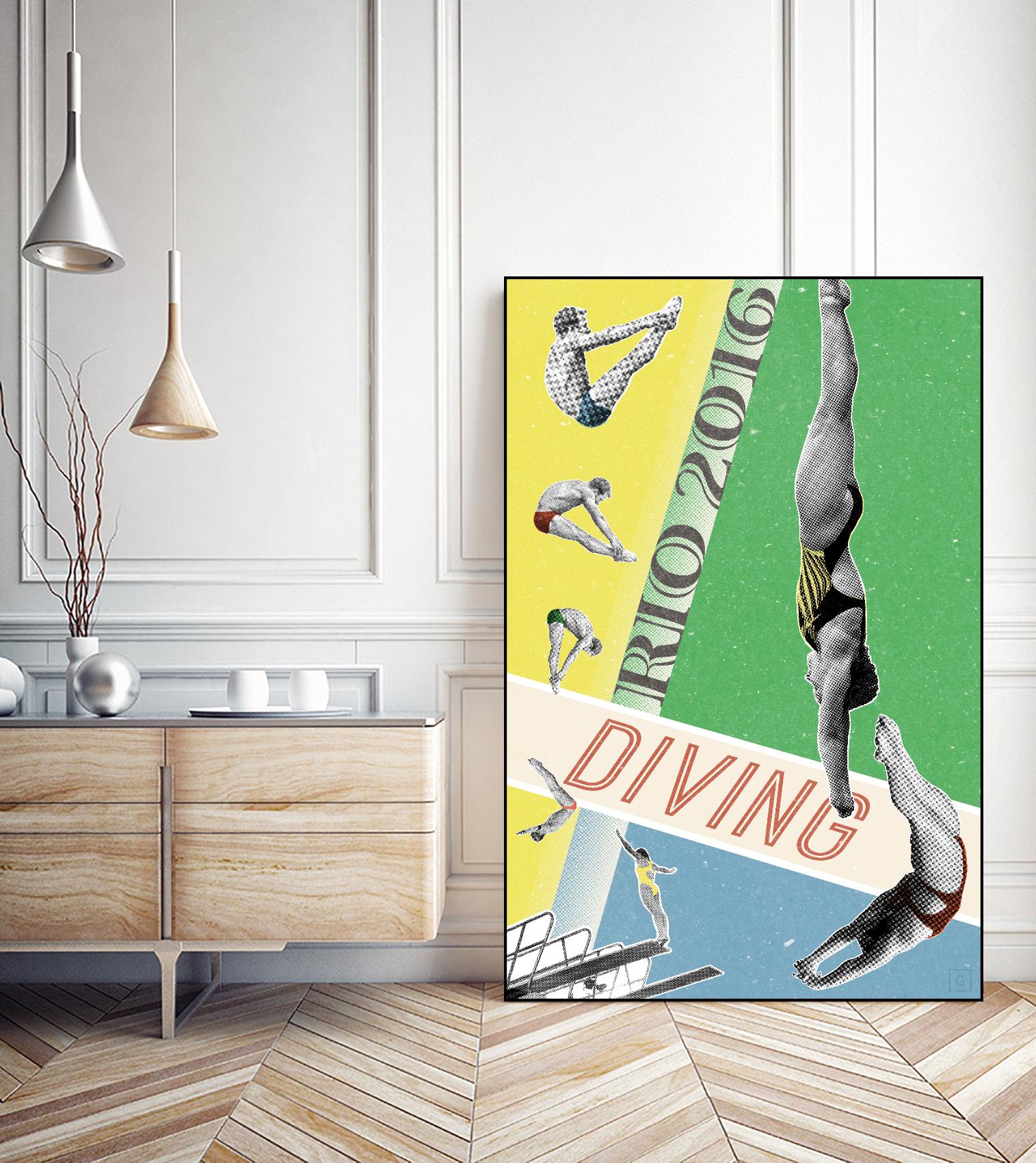 Rio Diving 2016 by THE Studio on GIANT ART - green vintage
