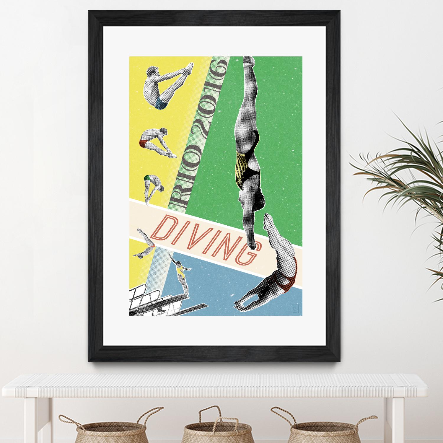 Rio Diving 2016 by THE Studio on GIANT ART - green vintage