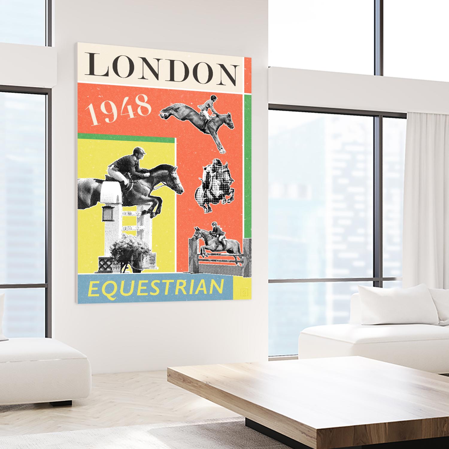 London Equestrian 1948 by THE Studio on GIANT ART - red vintage