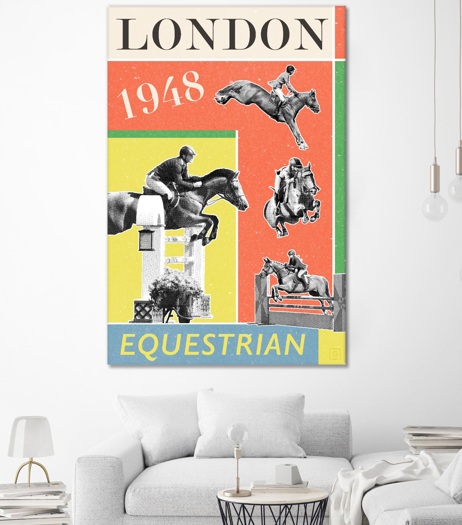 London Equestrian 1948 by THE Studio on GIANT ART - red vintage
