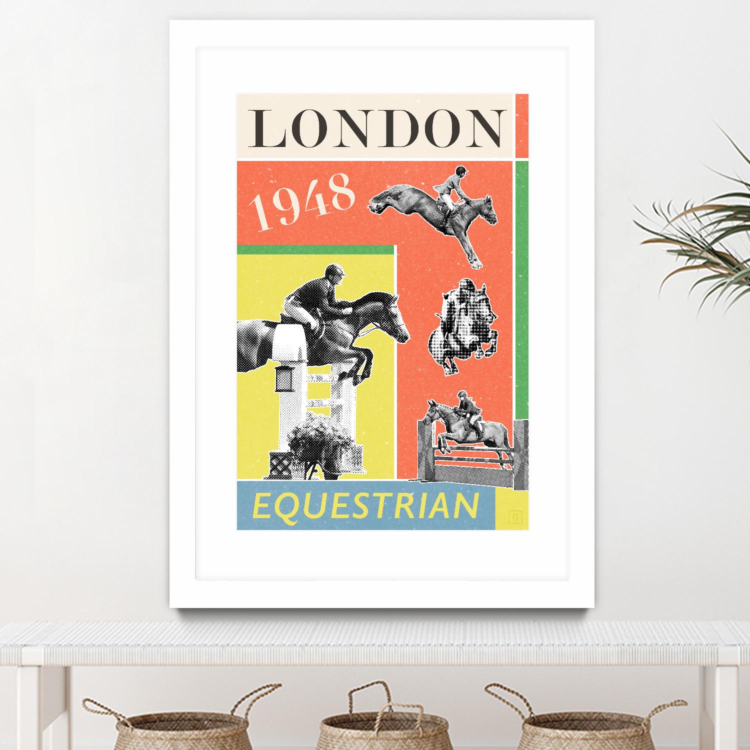 London Equestrian 1948 by THE Studio on GIANT ART - red vintage
