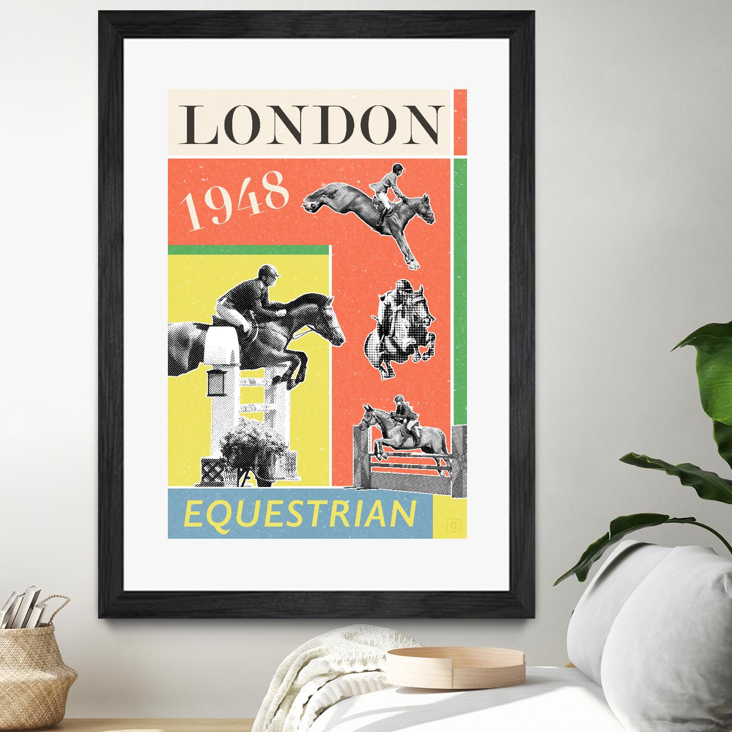 London Equestrian 1948 by THE Studio on GIANT ART - red vintage