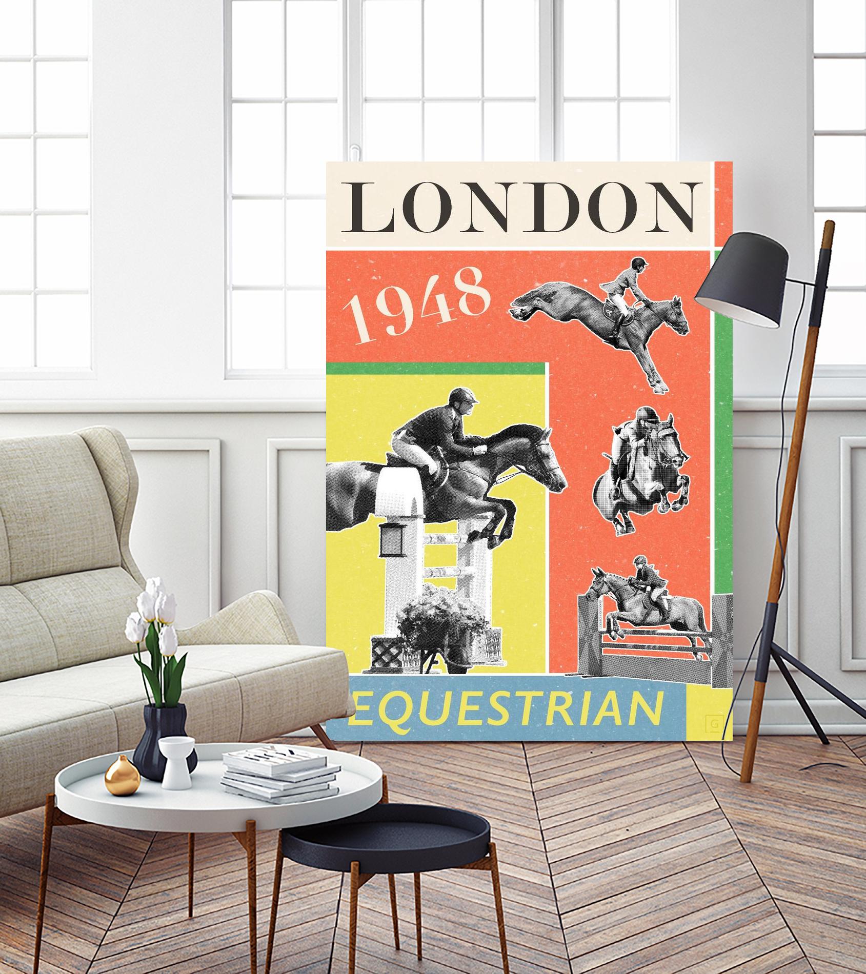London Equestrian 1948 by THE Studio on GIANT ART - red vintage
