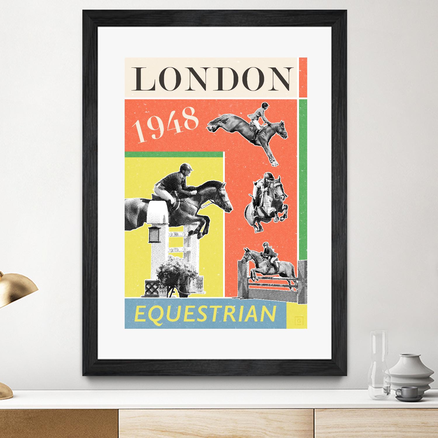 London Equestrian 1948 by THE Studio on GIANT ART - red vintage
